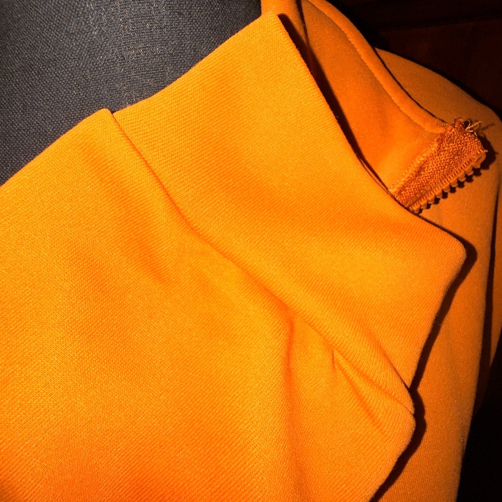 Scacto Track Jacket Womens Large Orange Excellent Full Zip Mock Neck Lightweight - Picture 2 of 7